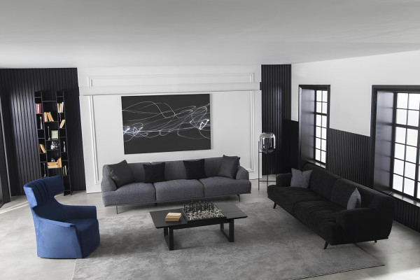 Sivá sedacia súprava pre 4+1 osôb s odnímateľnými vankúšmi, 3 kusy