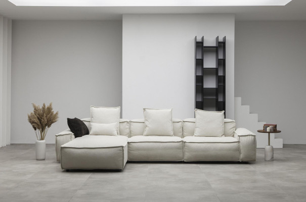 Moderná rohová sedacia súprava v rustikálnom štýle