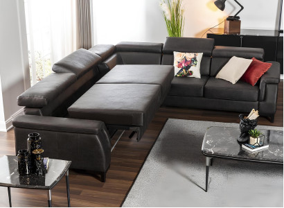 Kožená pohovka s funkciou postele