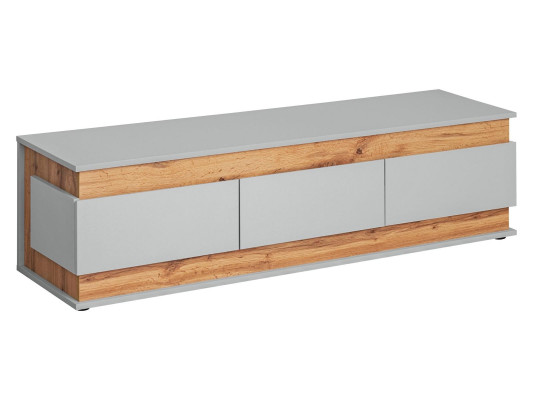 Moderná sivohnedá drevená stena s TV stojanom a 2 luxusnými vitrínami