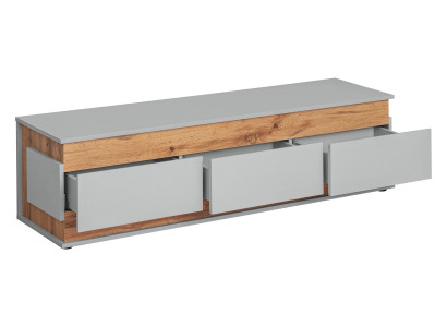 Siv dizajnerski leseni komplet pohištva za TV za dnevno sobo 4 kosi