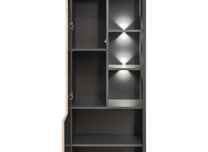 5-dielna súprava do obývacej izby s TV stojanom, vitrínami, policami, dreveným nábytkom