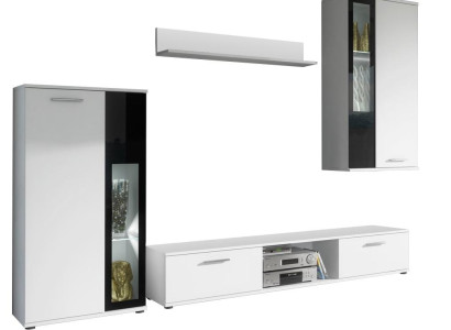 Luxusne zariadená stenná zostava pre modernú obývaciu izbu