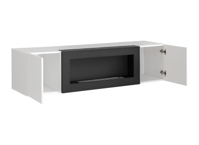 Dizajnerská skriňa do obývacej izby s krbom moderný drevený nábytok