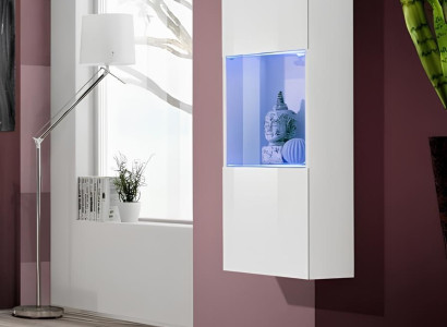 Biela visiaca výstavná skriňa pre modernú luxusnú dekoráciu obývacej izby