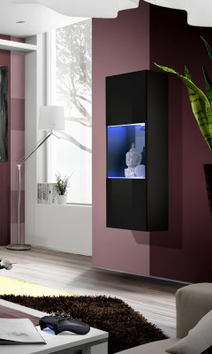 Moderná závesná vitrína do obývačky luxusná dekorácia zabudovaná skriňa