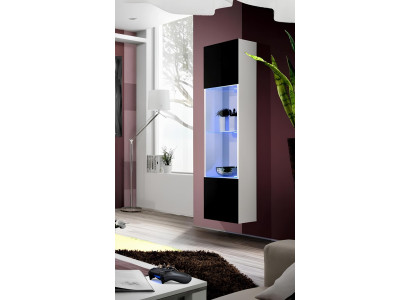 Moderná biela visiaca drevená výstavná skriňa