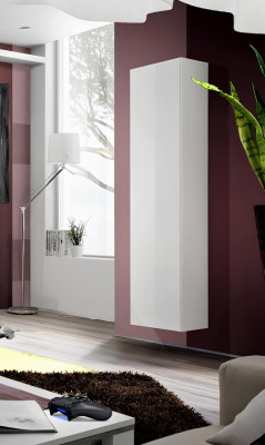 Luxusná biela drevená vstavaná skriňa so moderným dizajnom do obývačky