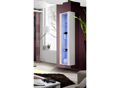 Biela visiacá výstavná skriňa z luxusného dreva na dekoráciu obývacej izby