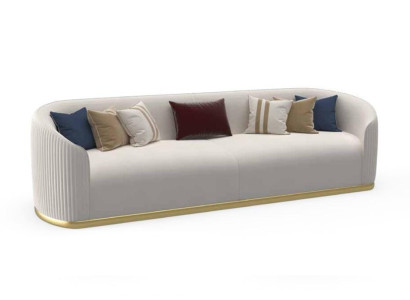 Naplněný 3-místný pohovka v moderním stylu s luxusní bílou tkaninou