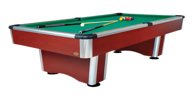 Moderná biliardová stôl z masívneho dreva a hliníka
