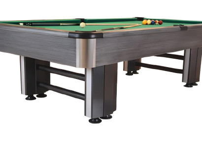 Moderná sivá drevená a hliníková biliardová stôl