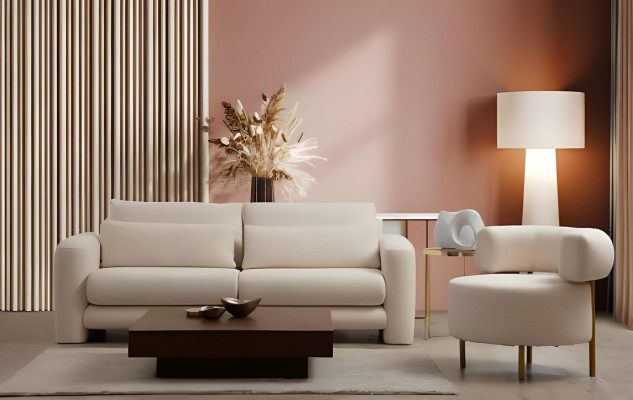 Luxusná biela dizajnová sedacia súprava do obývacej izby 3 kusy