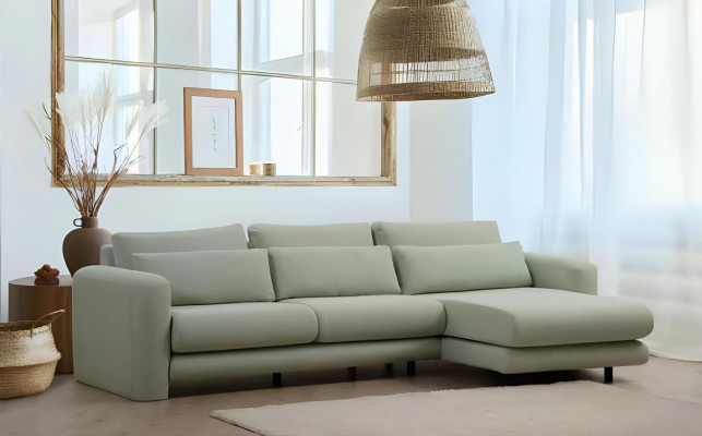 Moderná čierna rohová sedacia súprava do obývačky