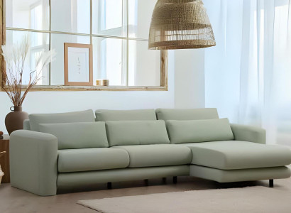 Moderná čierna rohová sedacia súprava do obývačky