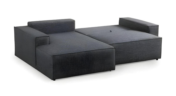 Biela tkaninová rohová sedacia súprava štýlu L do obývacej izby