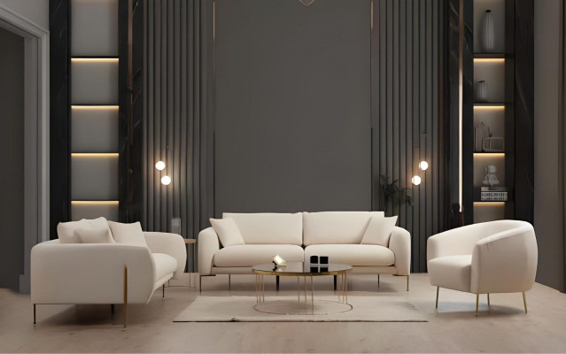 Súprava pohovky do obývacej izby, trojsed, luxusný vankúš