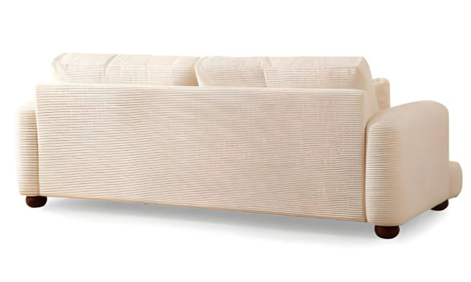 Luxusný komplet pohovky z bieleho textilu pre 3 osoby 3 kusy