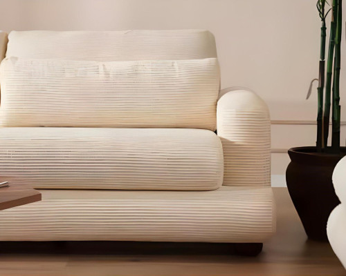 Luxusný komplet pohovky z bieleho textilu pre 3 osoby 3 kusy