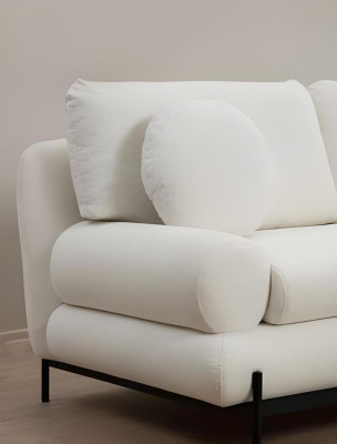 Exkluzívny moderný biely gaučový komplet s 3-sedačkou, 2-sedačkou a 3 kusmi