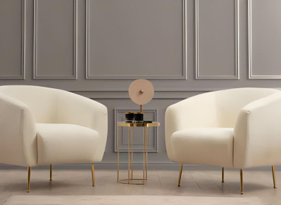 Biela dizajnová súprava do obývacej izby moderné stoličky 2 kusy