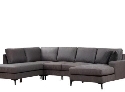 Moderný sivý U-tvarovaný gauč do obývačky