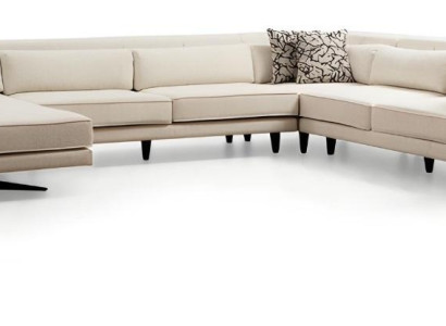 Luxusná biela U tvarovaná pohovka do obývačky