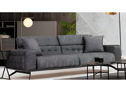 Moderný 3-sedačkový gauč čierna sivá