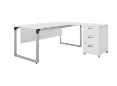 Biela kancelárska rohová stôl