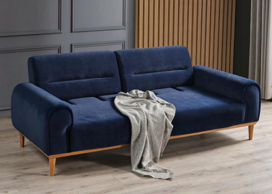 3-sedací gauč do obývacej izby modrej farby, súprava gaučov, dizajnový nábytok, 3-sedací spracovanie