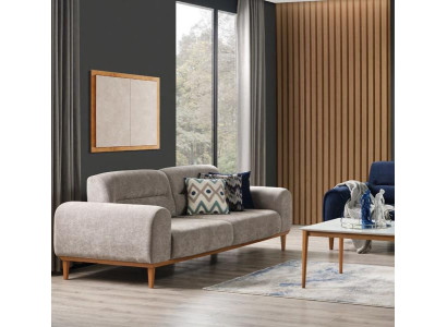 Moderný béžový 3-sedačkový gauč do obývačky