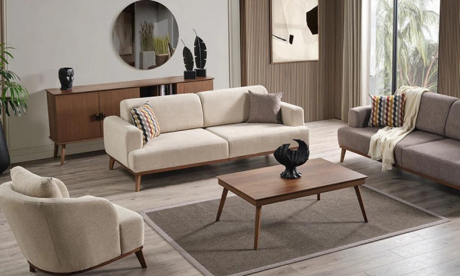 Exkluzívna luxusná pohovka 3-sedová moderná béžová pohovka