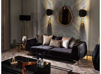 Luxusné nástenné zlaté zrkadlo 45x75cm