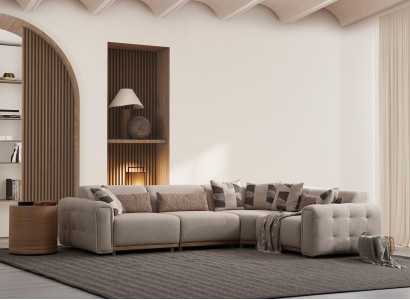 Kompletný 4-dielny rohový gauč