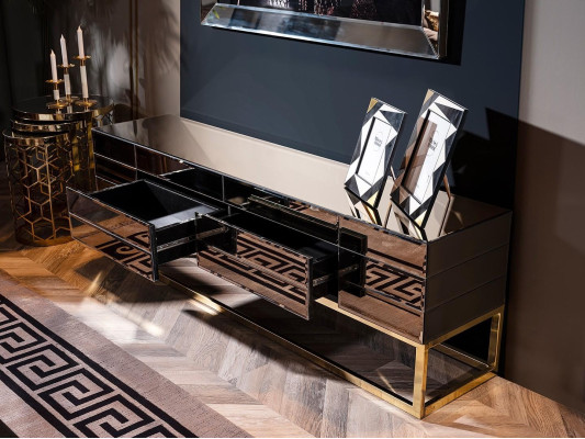 Moderné luxusné drevené TV nábytok