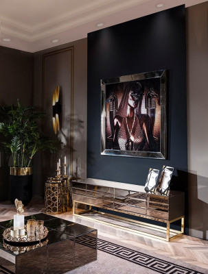 Moderné luxusné drevené TV nábytok