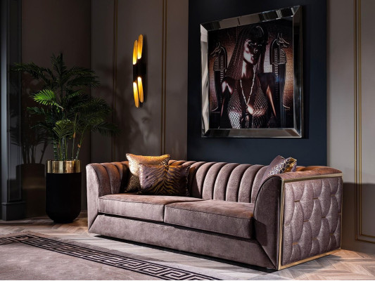 Mobilný komplet nábytku do obývacej izby s rohovou pohovkou a kreslom 5 kusov