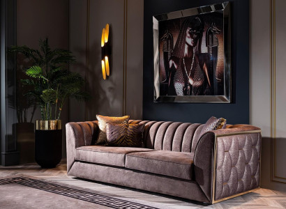 Mobilný komplet nábytku do obývacej izby s rohovou pohovkou a kreslom 5 kusov