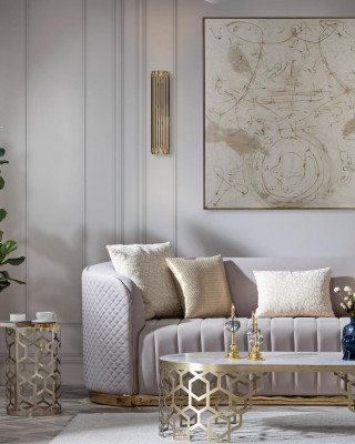 Bežná tkanina 3-sedežni kavč sodobnega dizajna