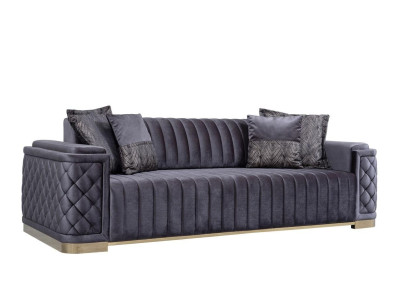 Moderný ružový tkaninový 3-sedač