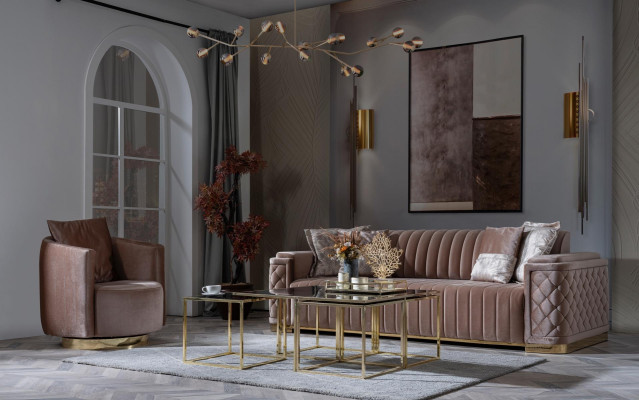 3+3+1 sedacia súprava Moderný luxusný dizajn