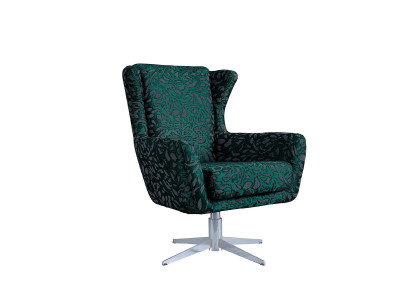 Moderná luxusná zelená tkaninová stolička