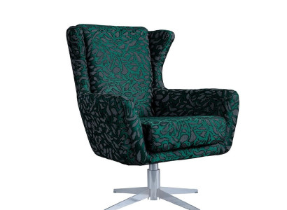 Moderná luxusná zelená tkaninová stolička