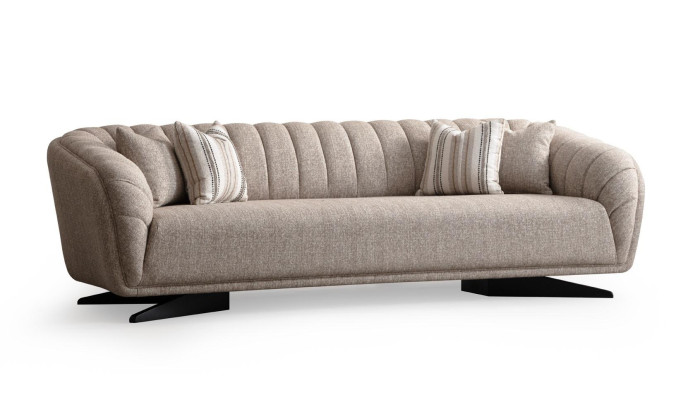 Moderná sivá tkaninová 3-sedačka