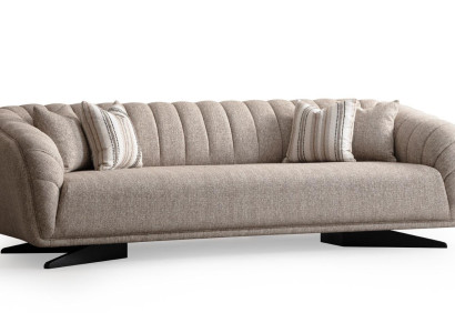 Moderná sivá tkaninová 3-sedačka