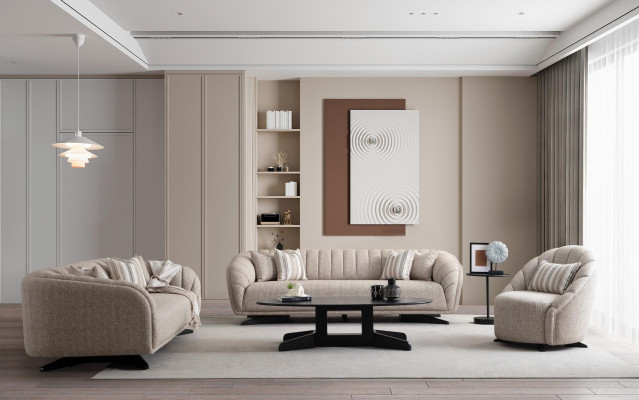 3-sedací gauč komplet Modern Luxury Design Gauče Stoli Nov