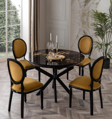 Dizajnový okrúhly drevený jedálenský stôl