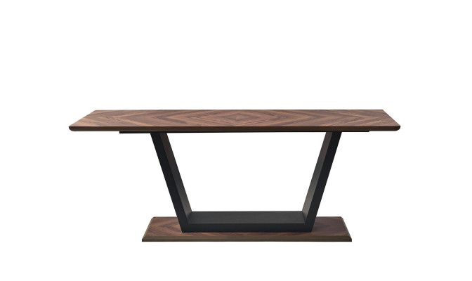 Luxusný jedálenský stôl do obývacej izby z dreva a ocele, nový dizajn