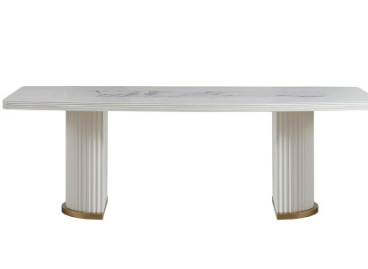 Luxusný jedálenský stôl moderný biely drevený jedálenský stôl