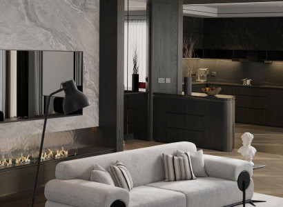 Moderný sivý látkový trojsed